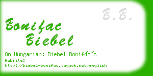 bonifac biebel business card